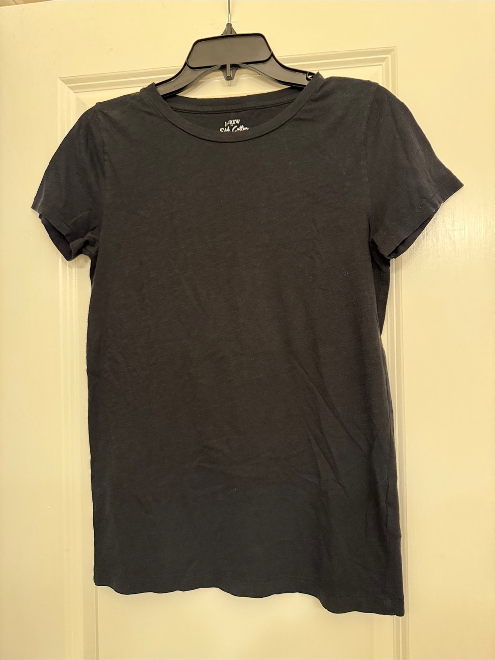 J. Crew Black Slub Cotton Crewneck Tee